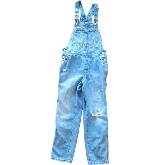 GAP blue slouchy distressed overall - Picture 4 of 7